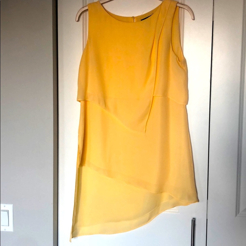 White House Black Market yellow flowy tank
